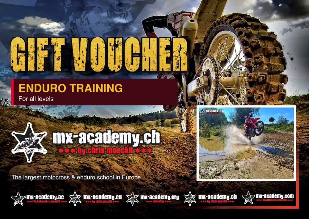 Enduro training gift voucher from MX-Academy – front