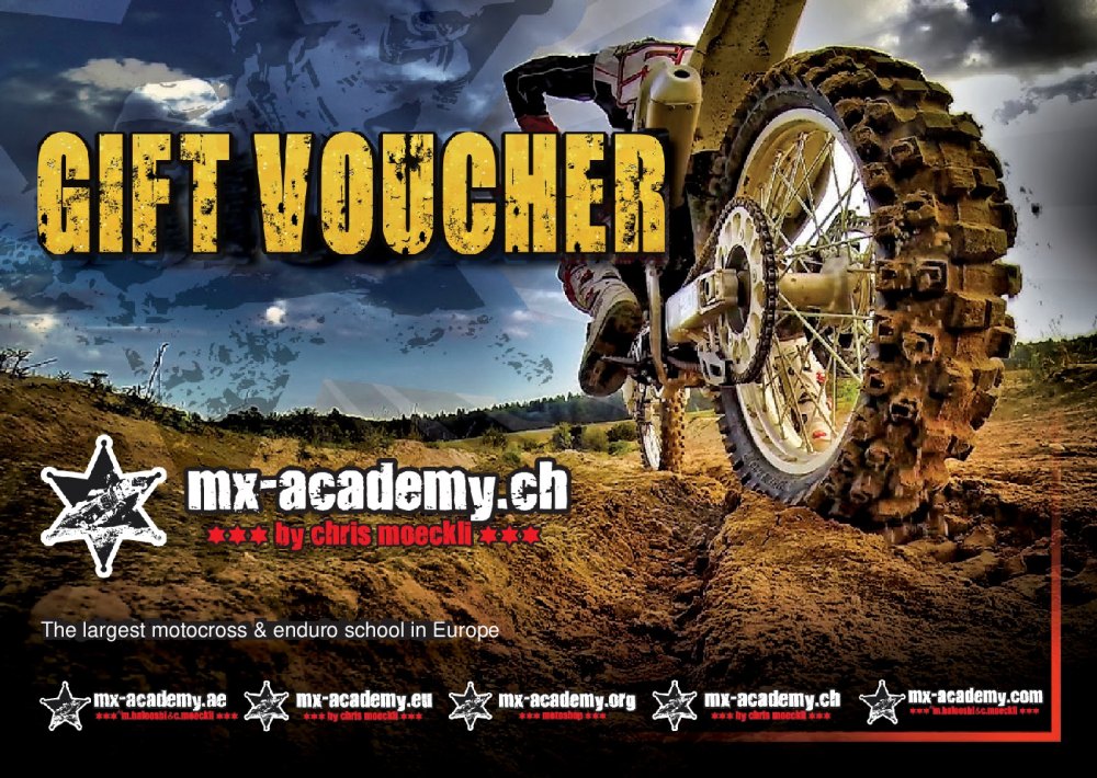 Motocross gift voucher from MX-Academy – front