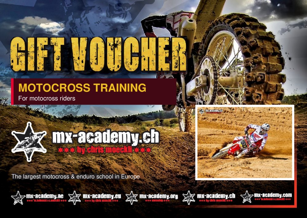 Motocross training gift voucher from MX-Academy – front