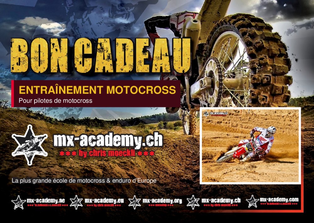 Bon cadeau entraînement motocross de la MX-Academy – recto