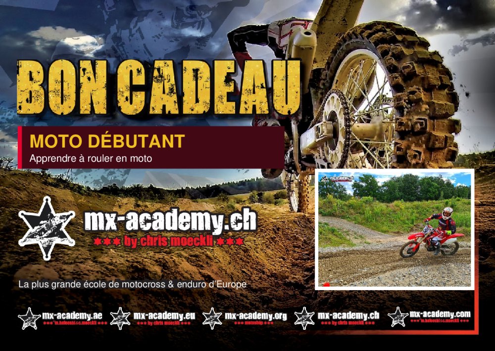 Bon cadeau moto débutant de la MX-Academy – recto