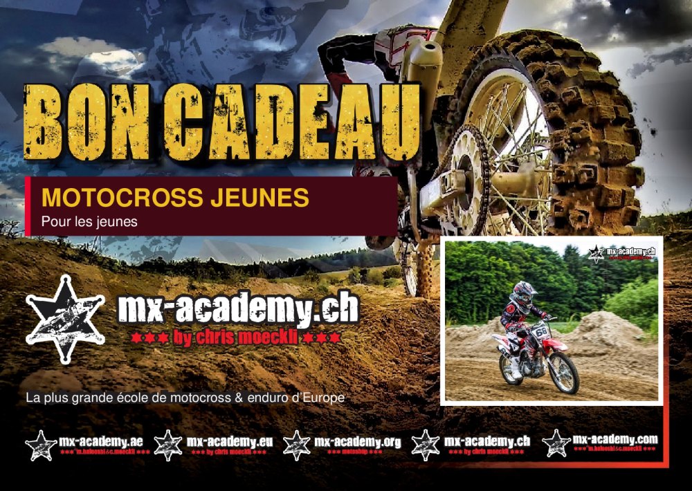 Bon cadeau motocross jeunes de la MX-Academy – recto