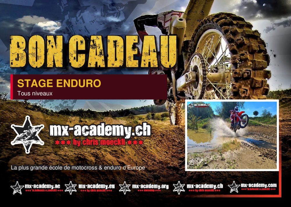 Vale-presente de curso de enduro da MX-Academy – frente