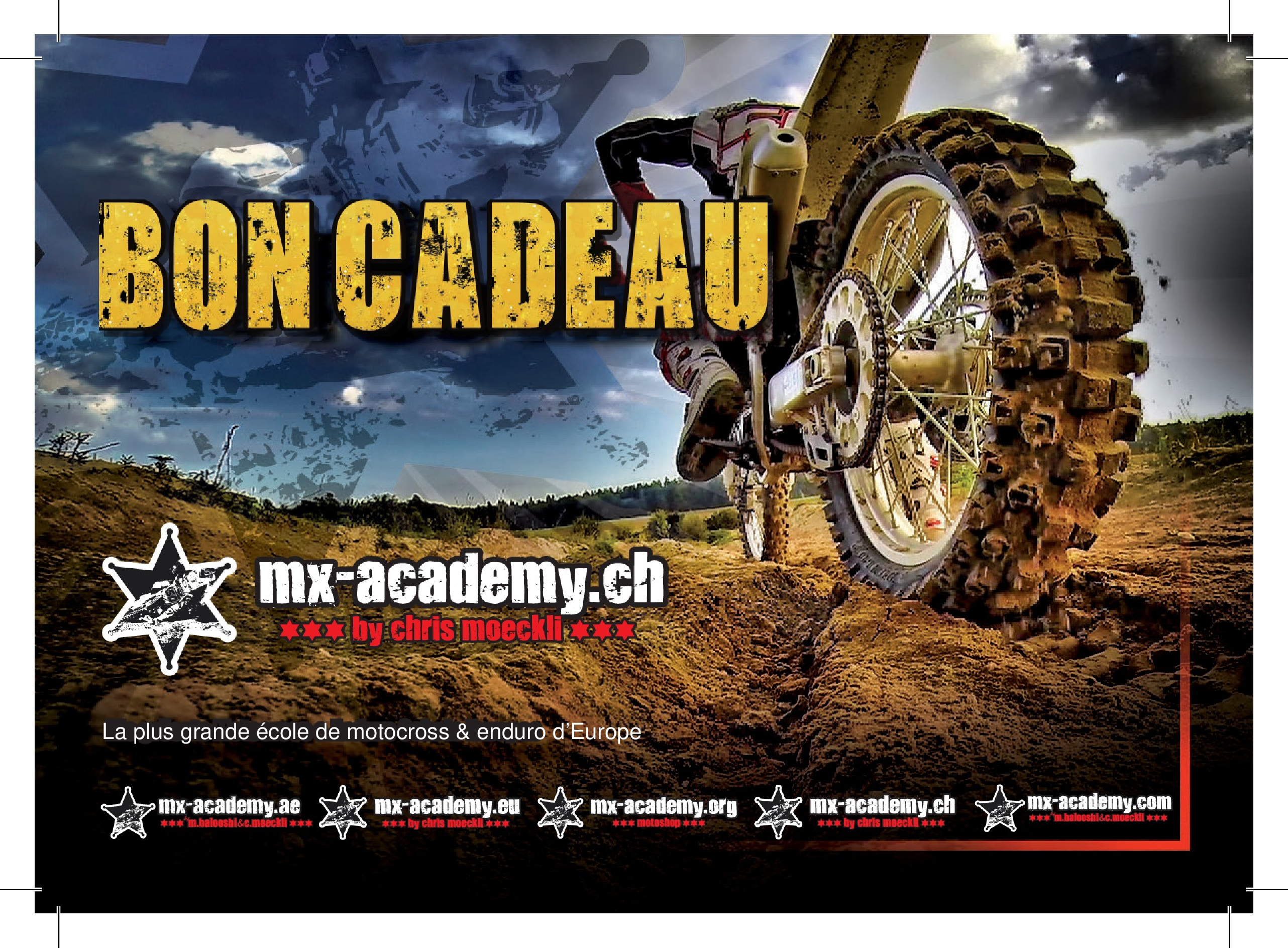 Bon cadeau motocross de la MX-Academy – recto