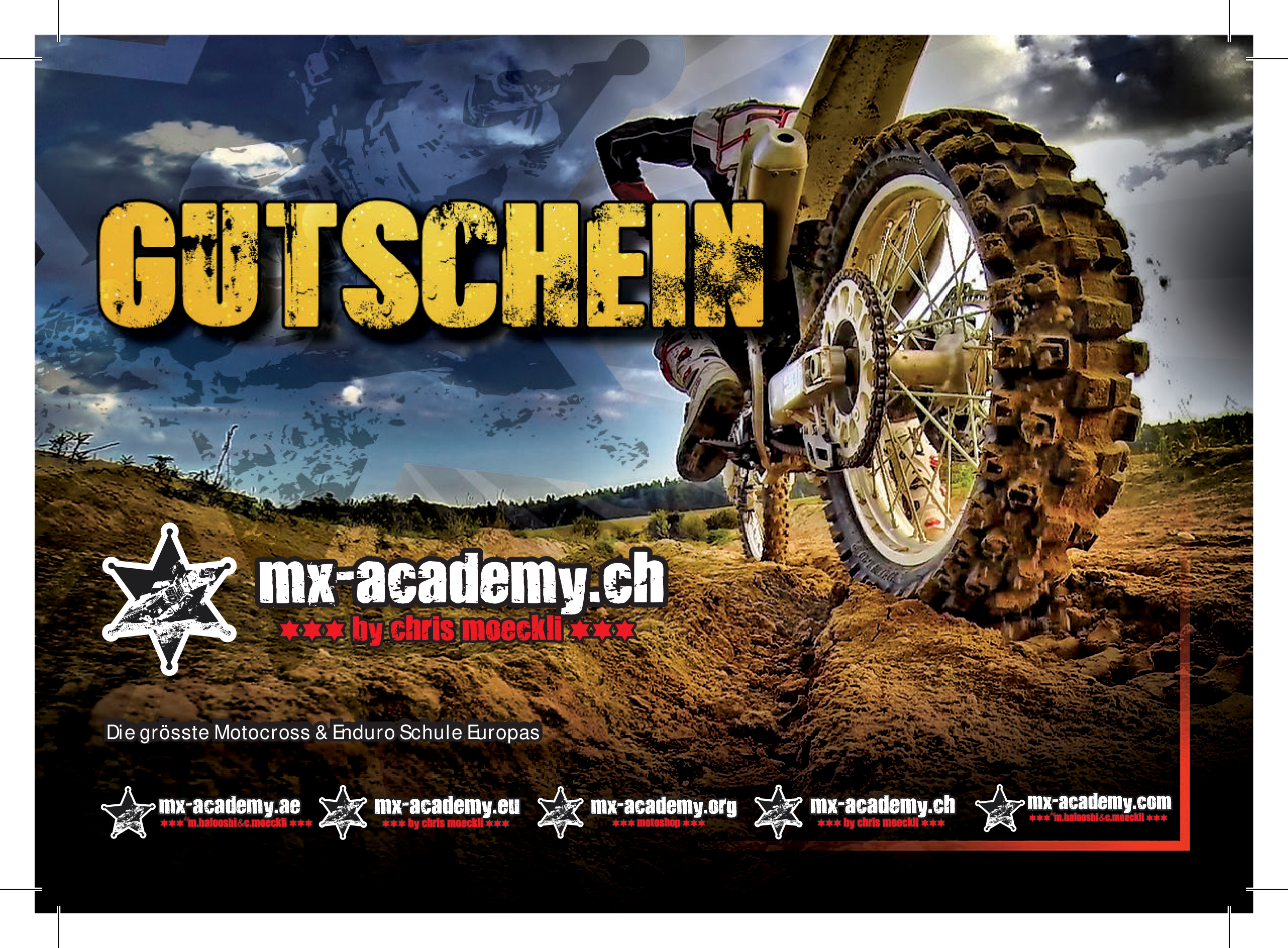 Motocross Gutschein der MX-Academy – Vorderseite